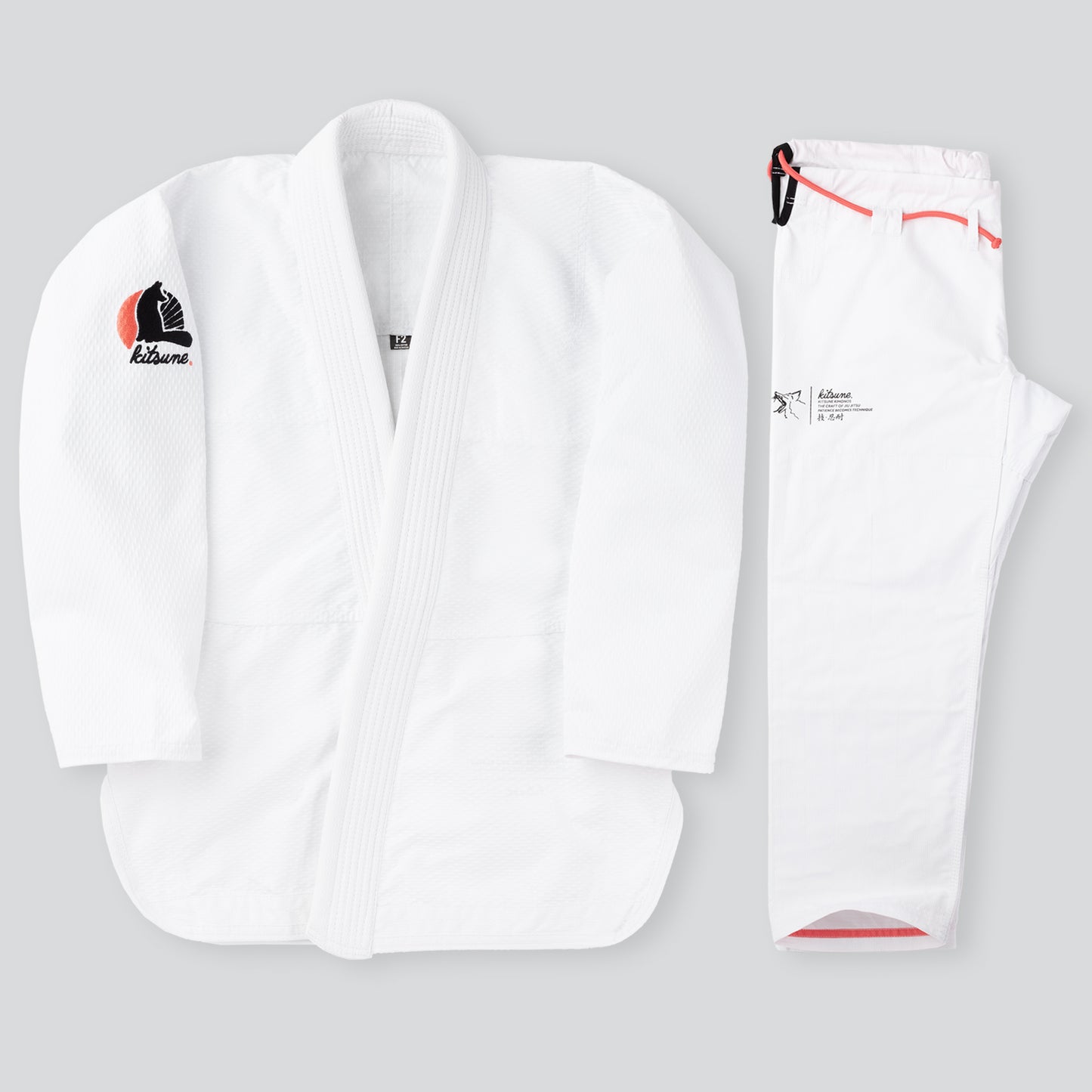 "Cursive Lite" Women's BJJ Gi - White/Coral