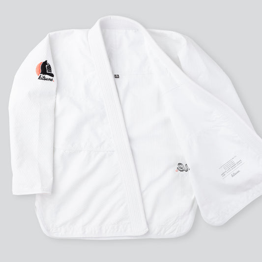 "Cursive Lite" Men's BJJ Gi - White/Coral