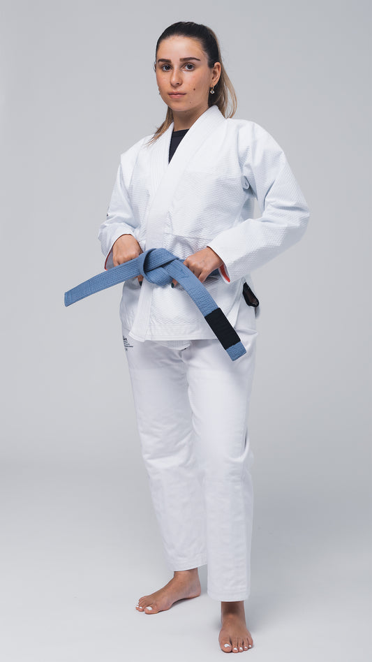 "Cursive Lite" Women's BJJ Gi - White/Coral