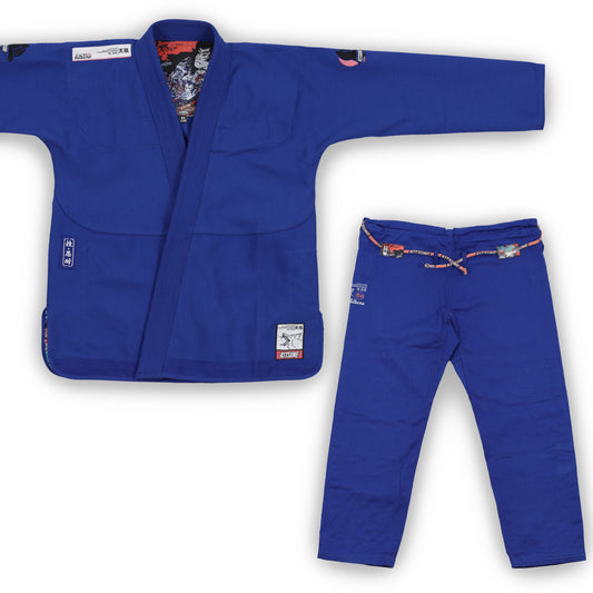 "Red Skies" Women's BJJ Gi - Royal Blue