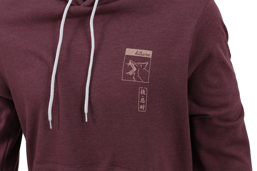 "Twin Dragon" Hoodie - Maroon Heather