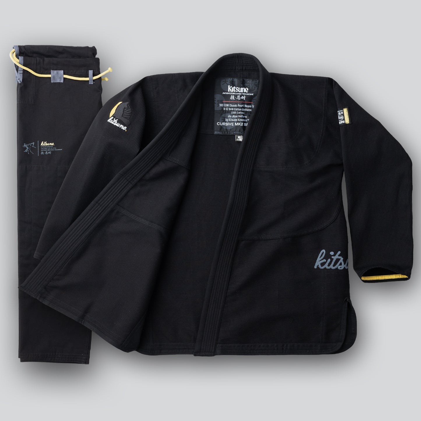 "Cursive MK2" Men's BJJ Gi - Black