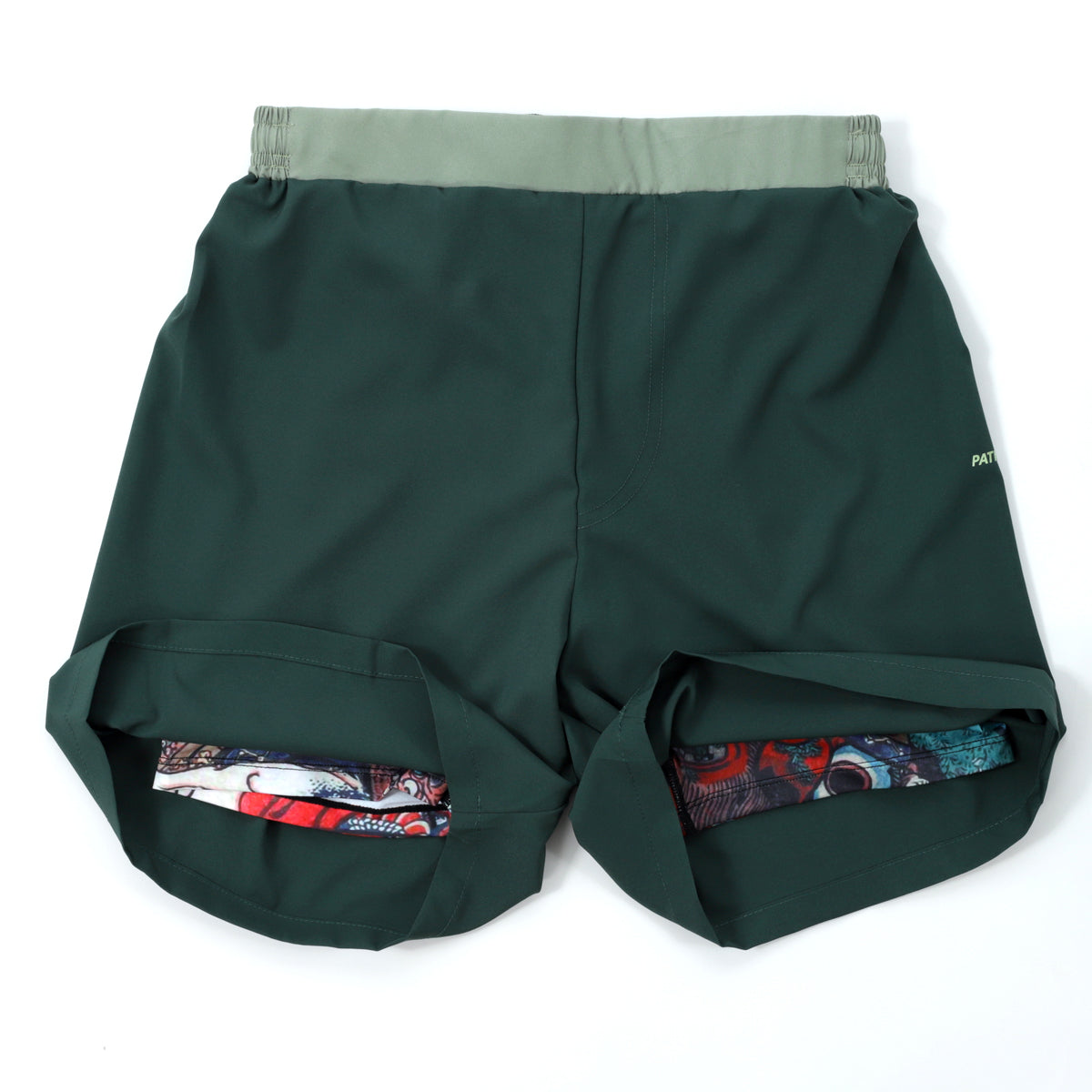 "Red Skies" Compression-Lined Shorts - Olive
