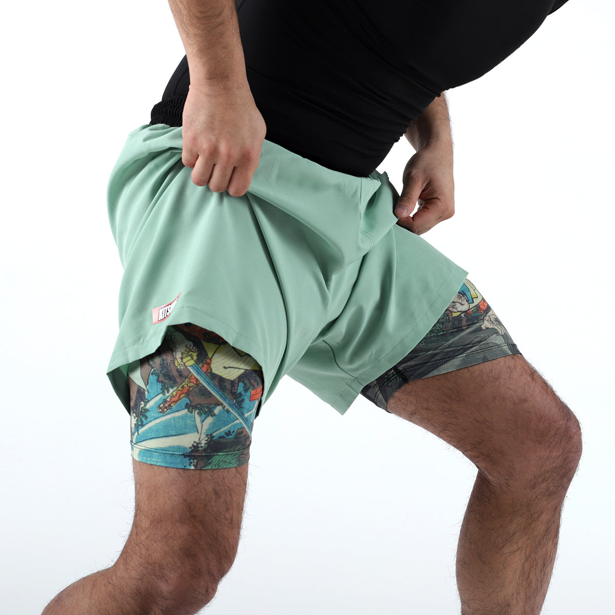 Gym shorts with compression liner deals